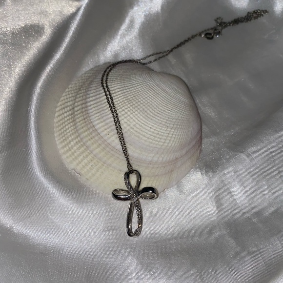 Diamond Crusted Cross Necklace - Picture 3 of 7